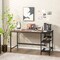 Costway 55'' Computer Desk Writing Workstation Study Table Home Office with Bookshelf Black/Rustic
